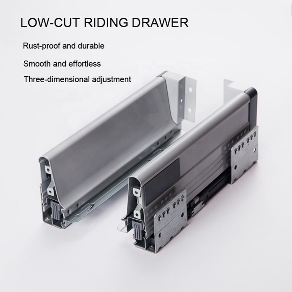 Customized Soft Closing Push Open Under mount Drawer Damper Slide Rail  Drawer Slide