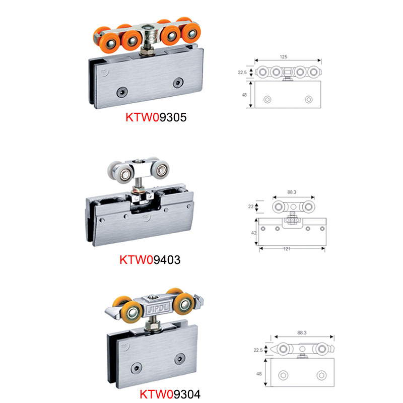 high quality wardrobe wood hanging rail sliding door roller with buffer sliding door hanging guide