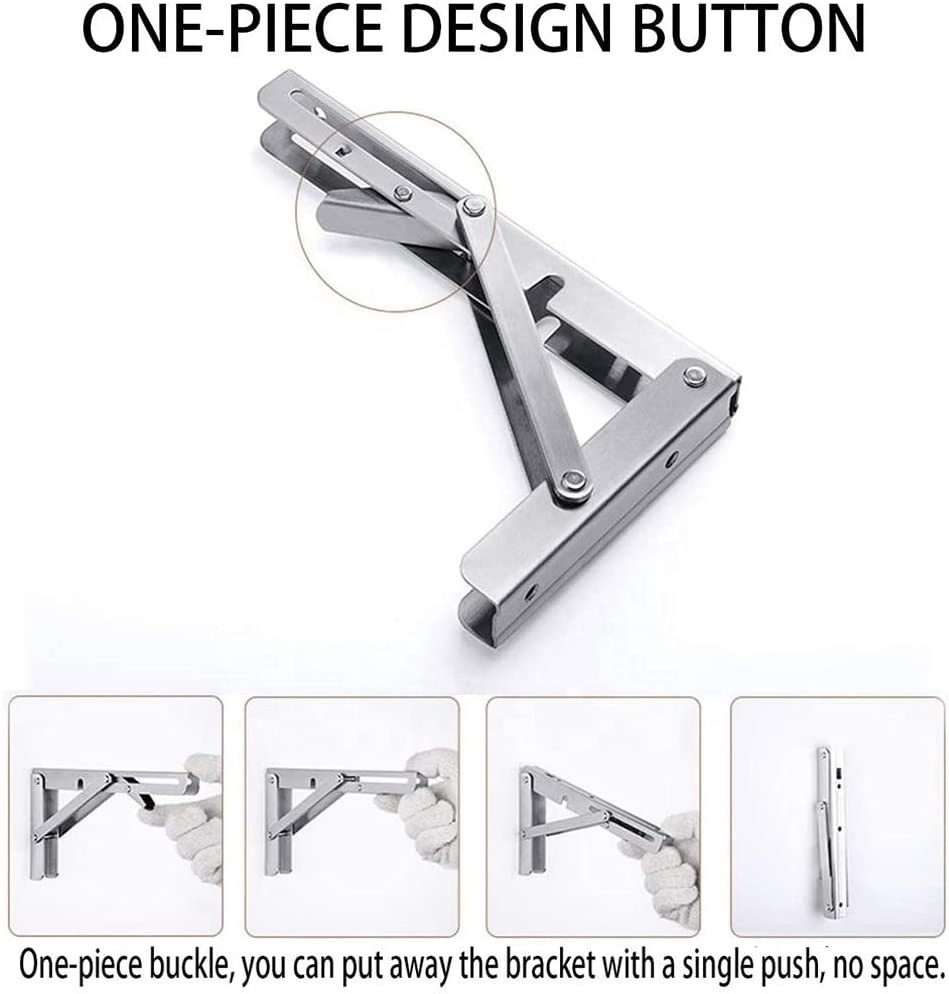 Folding Shelf Brackets Heavy Duty Stainless Steel Collapsible Shelf Bracket L Angle Wall Mounting Shelf