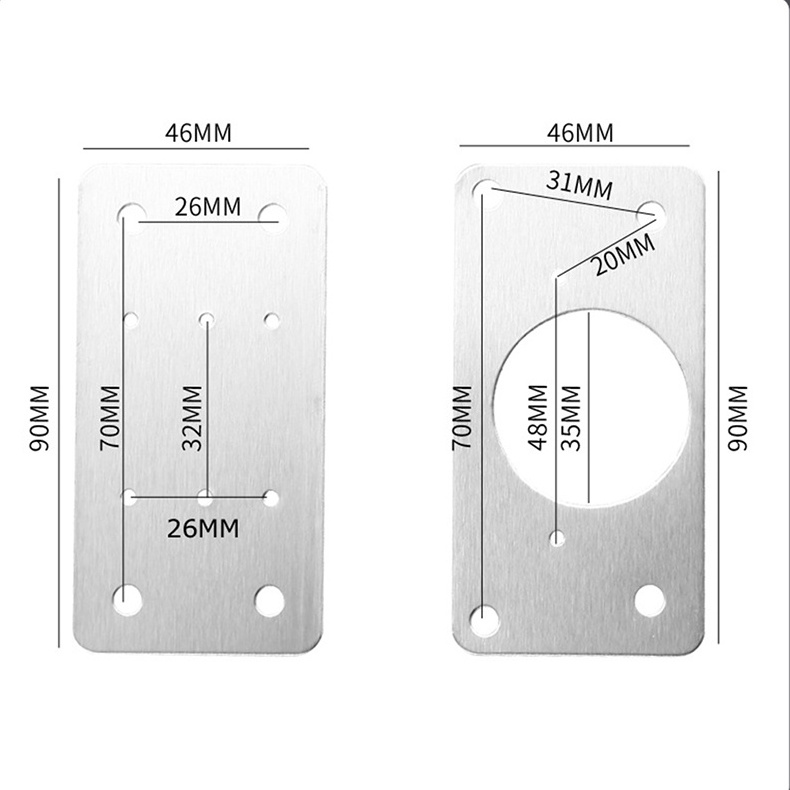 Hinge Fix Plate Stainless Steel Patch Fittings Concealed Cabinet Door Hinges Repair Plate For Cabinet