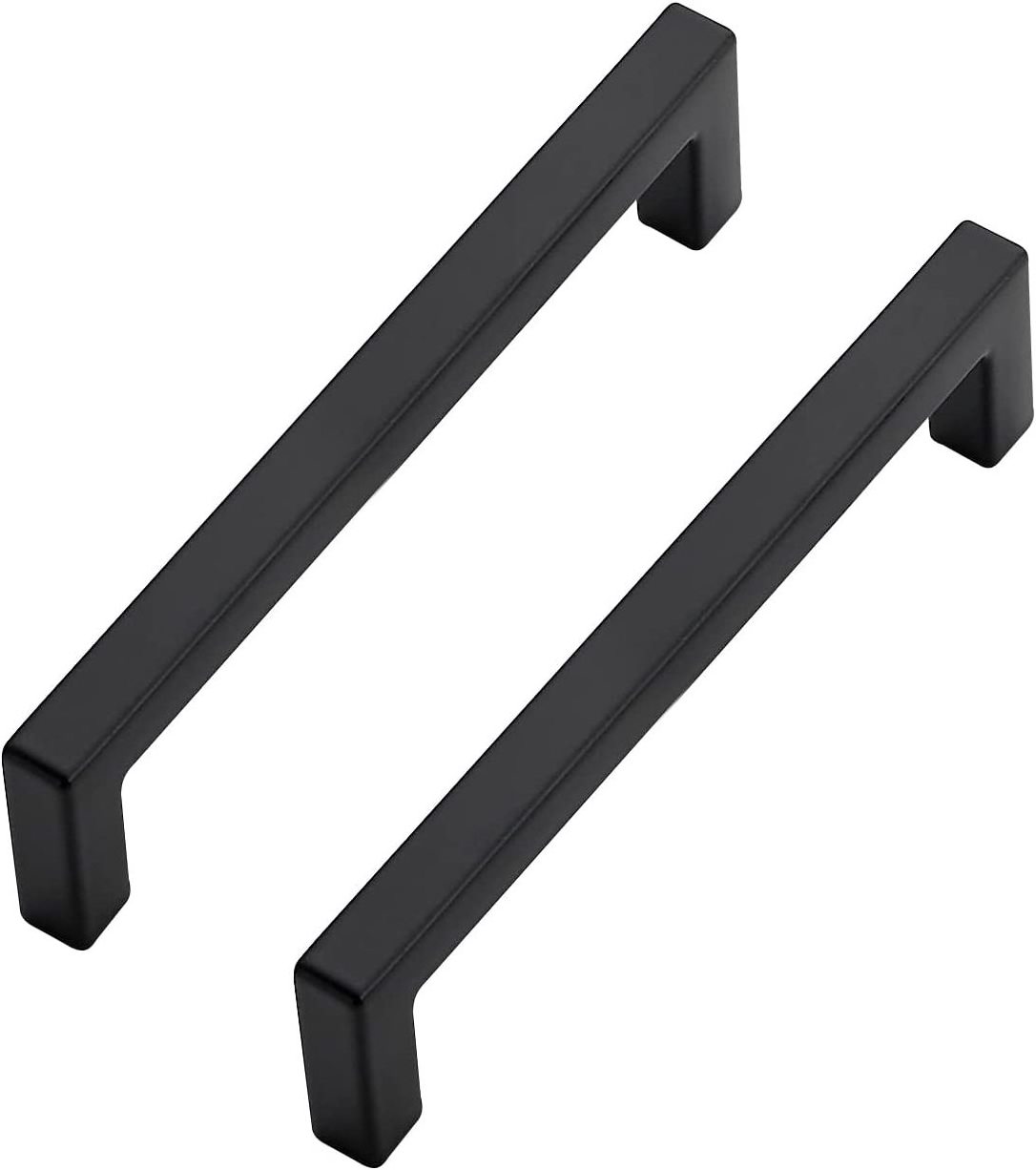 Contemporary Handle Kitchen Cabinet Door Drawer Cup Board pull Furniture Square Black Handle Luxurious Home Decor