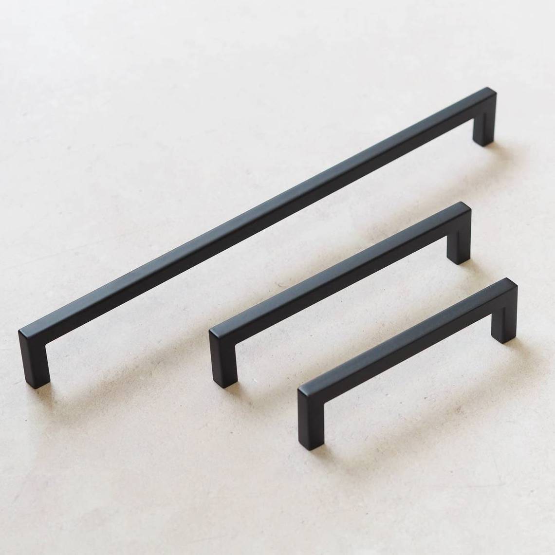 Contemporary Handle Kitchen Cabinet Door Drawer Cup Board pull Furniture Square Black Handle Luxurious Home Decor