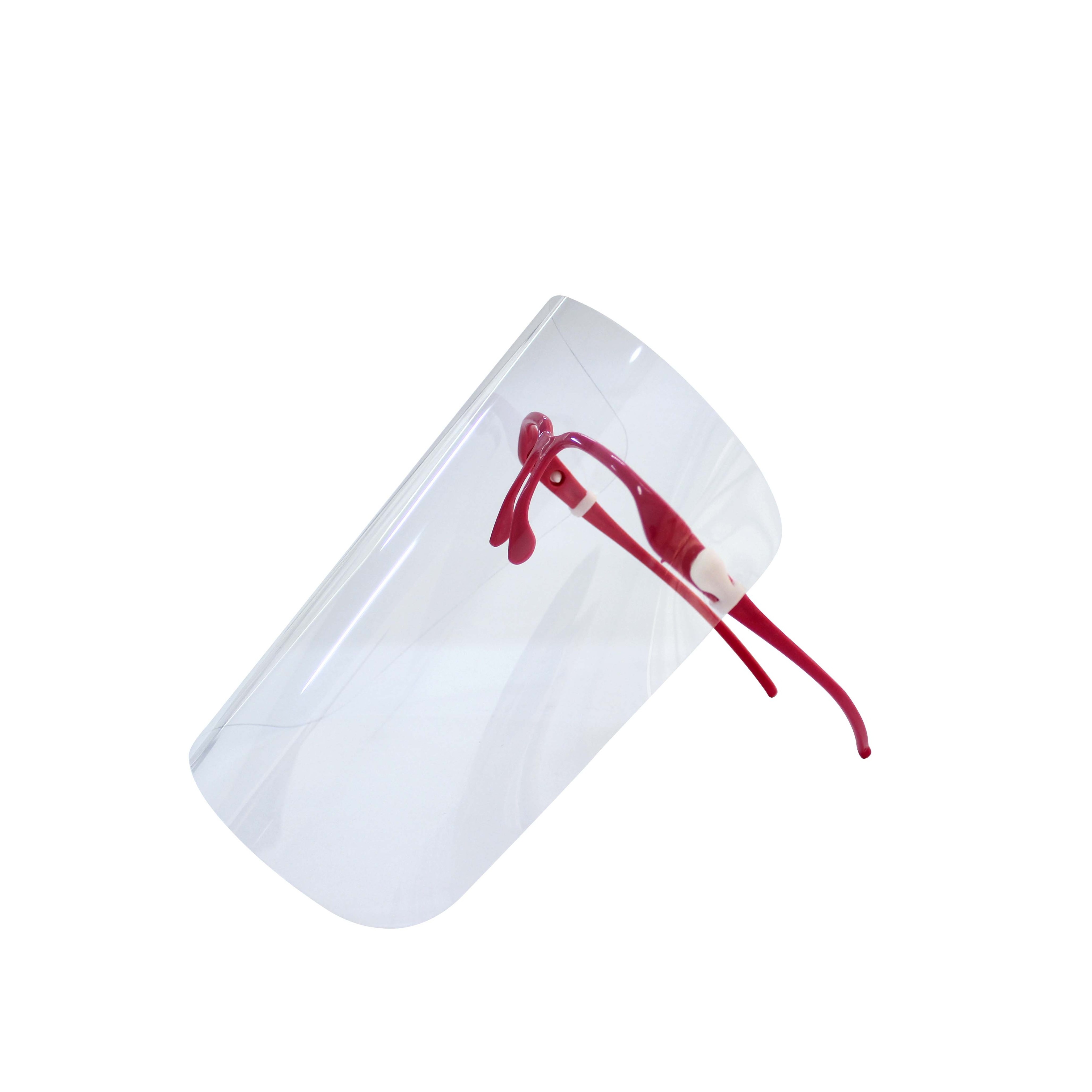 Disposable safety eye glasses face shield transparent frame plastic visor protective glasses face shield for sale