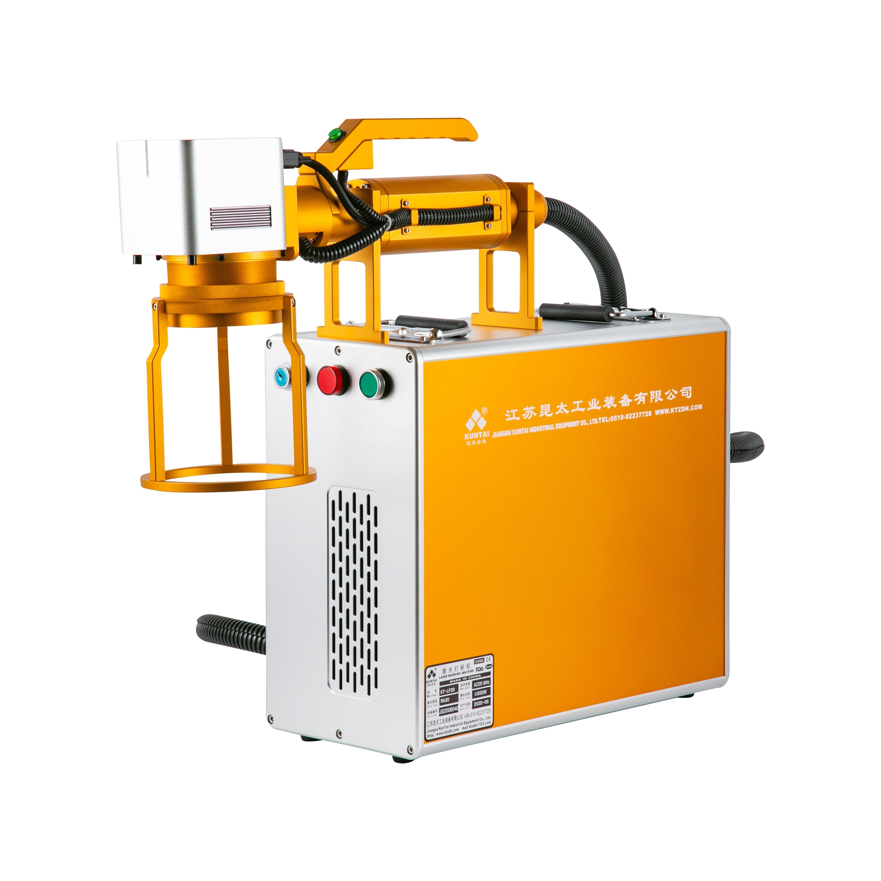 Hand held 20 30 50 W  Raycus fiber laser marking engraving machine for metal