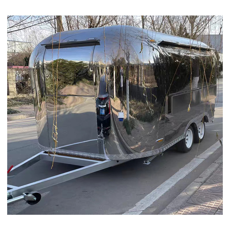 Mobile Kitchen Airstream Trailer Mobile Bar Ice Cream Cart Coffee Hot Dog Cart Fast Food Truck with full Kitchen Equipment