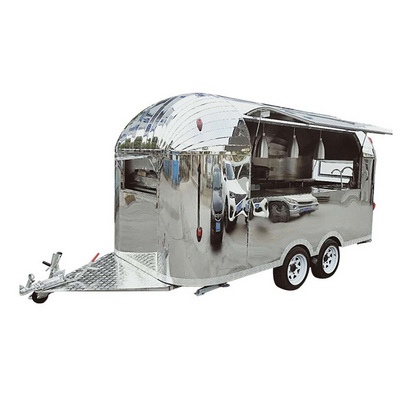 Mobile Kitchen Airstream Trailer Mobile Bar Ice Cream Cart Coffee Hot Dog Cart Fast Food Truck with full Kitchen Equipment