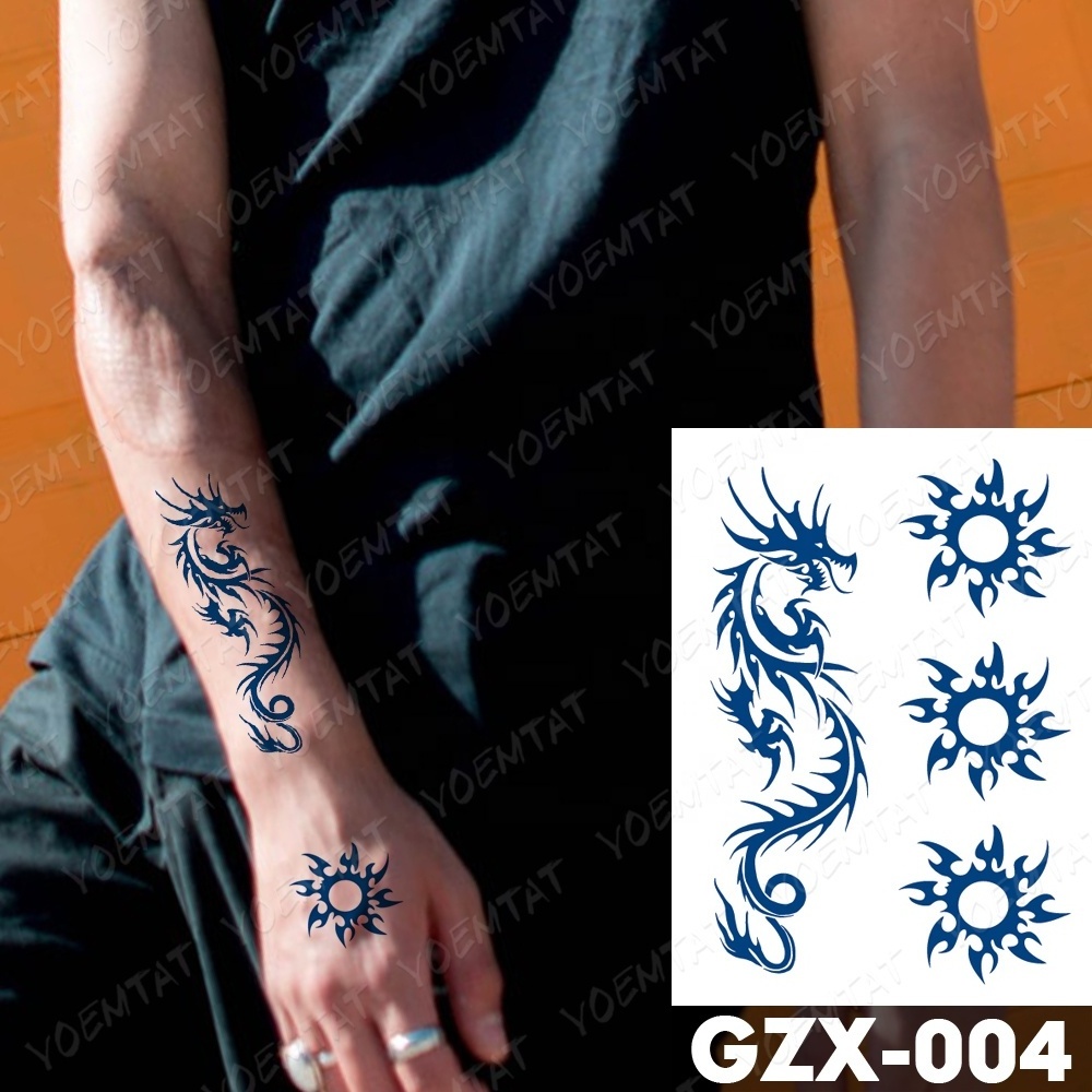 Free Sample Professional supplies hot selling long lasting 2 weeks smei permanent temporary dragon tattoos sticker for men