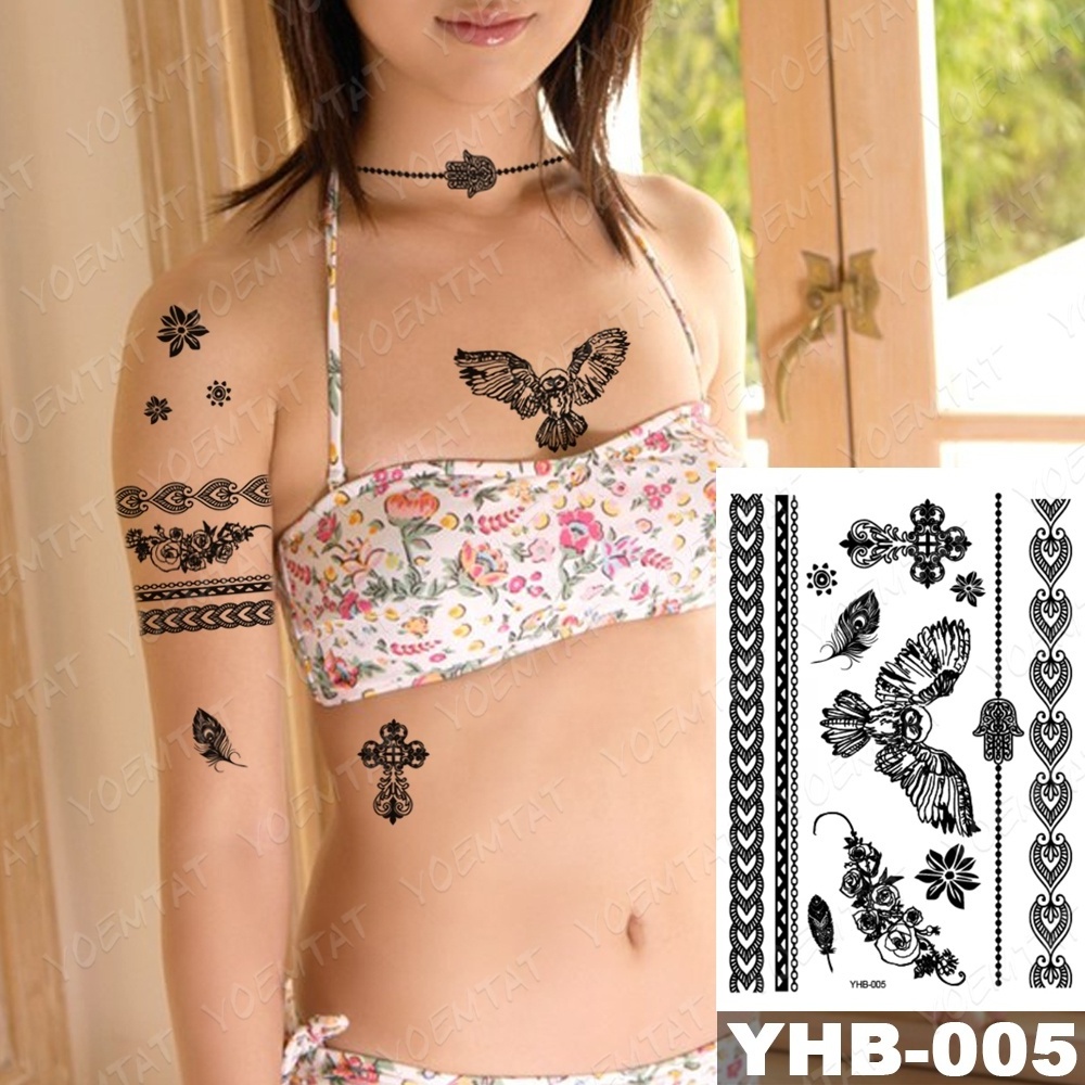 Temporary arm hand nail henna tattoos custom waterproof water transfer tattoo stickers