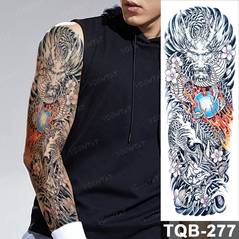 Large Dragon Waterproof Temporary Tattoo Sticker Custom Customized Body Art Full Arm Tattoos