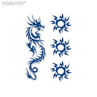 Free Sample Professional supplies hot selling long lasting 2 weeks smei permanent temporary dragon tattoos sticker for men