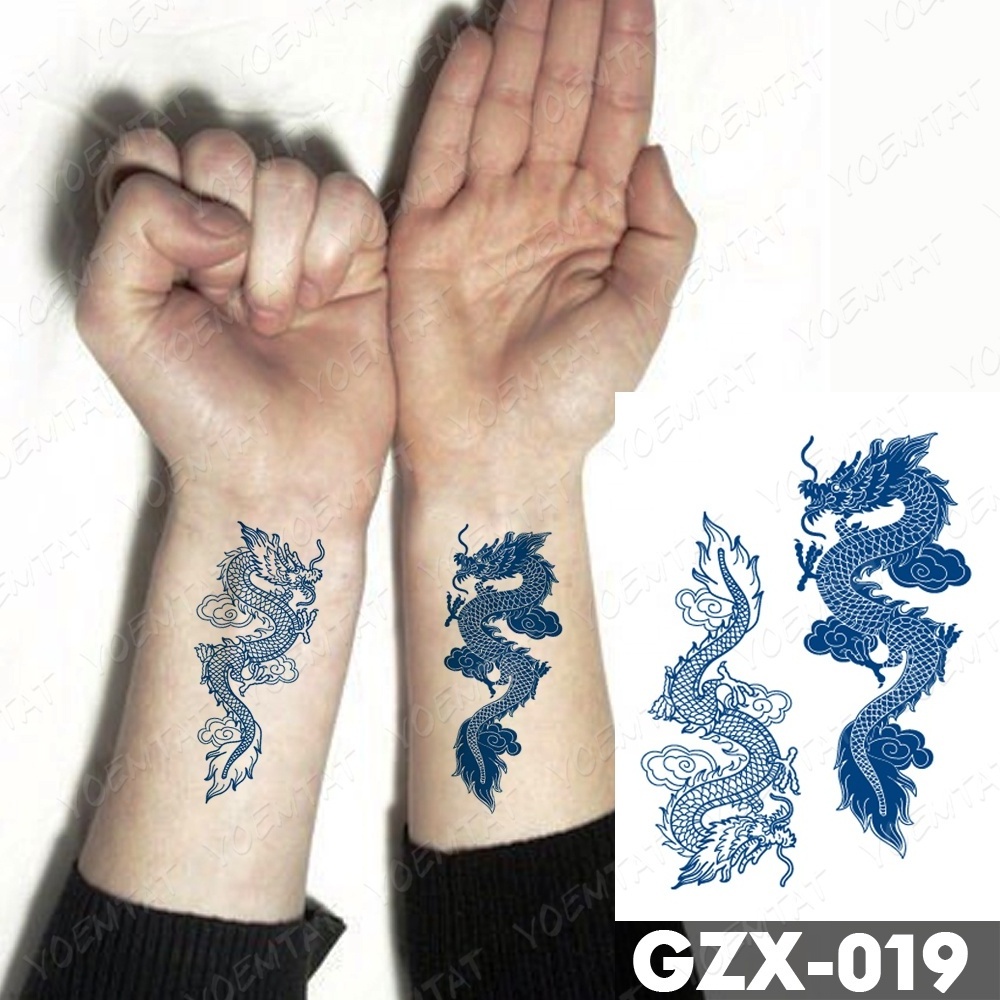 Free Sample Professional supplies hot selling long lasting 2 weeks smei permanent temporary dragon tattoos sticker for men