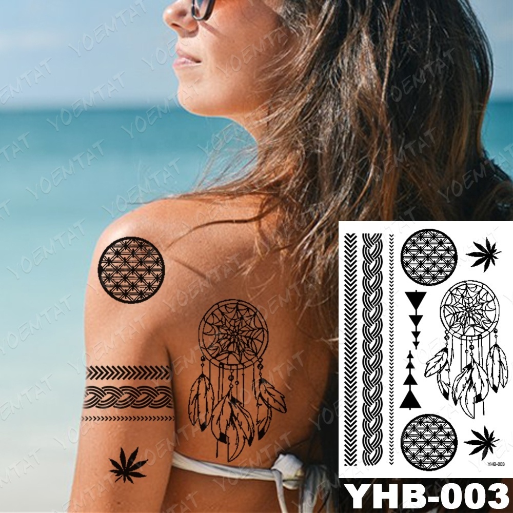 Temporary arm hand nail henna tattoos custom waterproof water transfer tattoo stickers