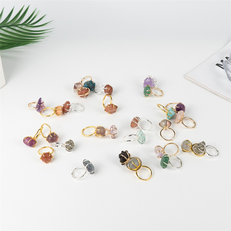 High Quality Natural Crystal Stone Healing Crystals Rings Mixed Stones And Crystals For Gift