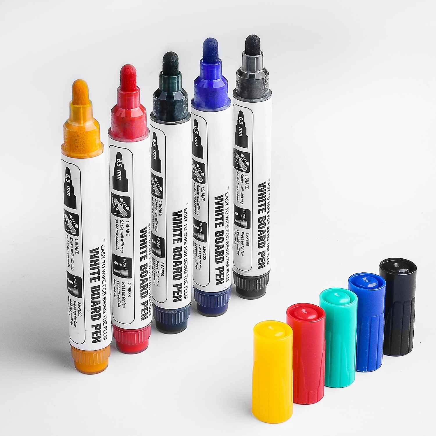 Eco Refillable Ink 0.5 Fine Point Durable Handle Wipe Off Easily Dry Erase Markers 4 Color Whiteboard Marker pen