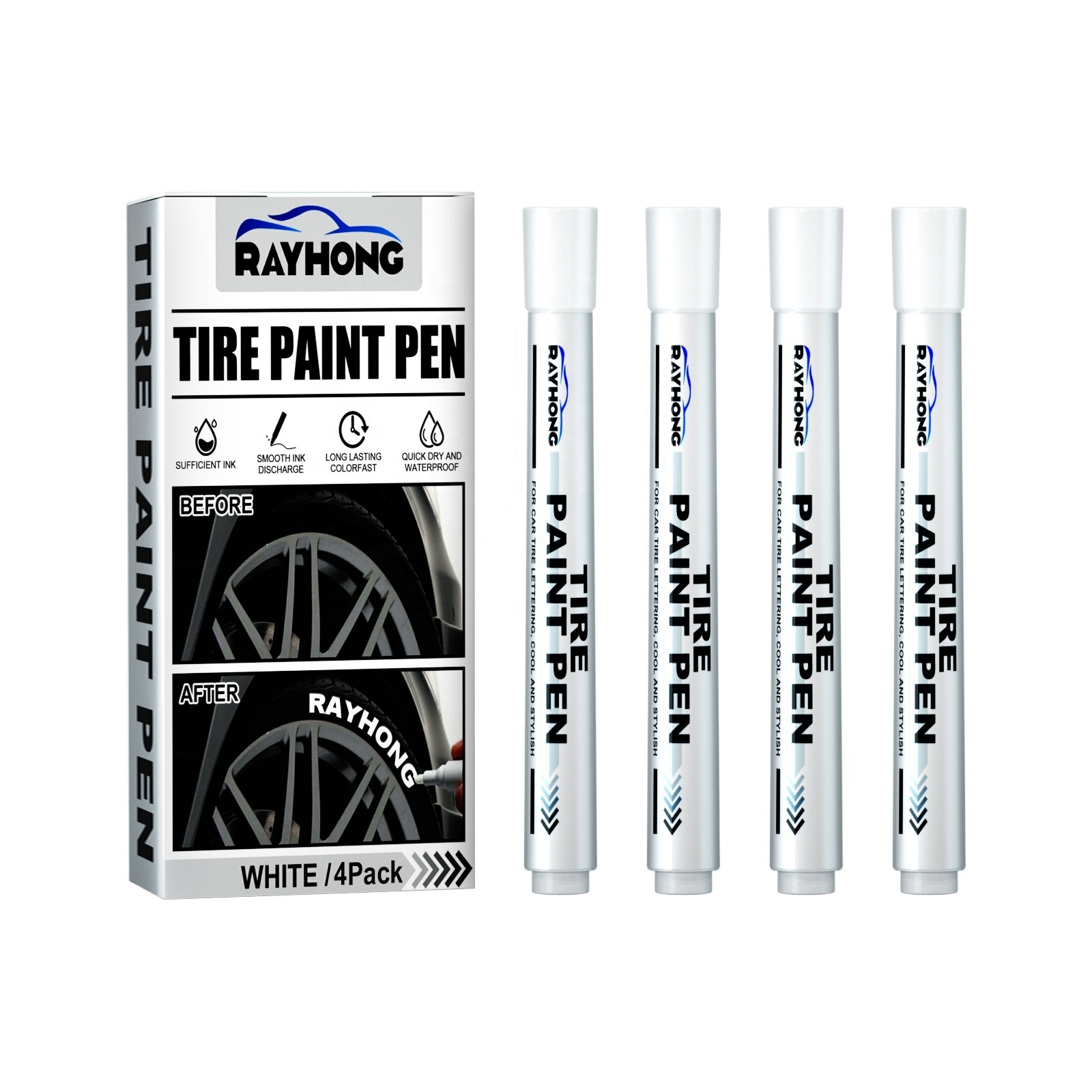 Wholesale White Oil-based Permanent Paint Pens Personality Plastic Tire Paint Marker