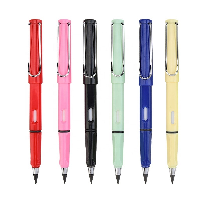 2023 New Unlimited Technology Reusable Plastic Pencil Eternal Writing Inkless Pencil With Eraser pencil endless pen