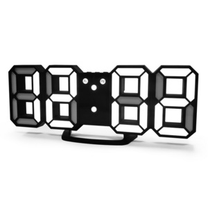 3D LED Table Wall Clock Digital Timer Nightlight Watch Alarm Clock for Warehouse Office Living Room 12/24H Brightness adjustable