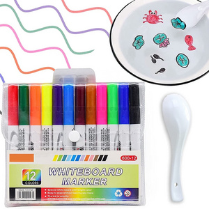 4/8/12Colors Water Painting Pen Magic Water Floating Doodle Pens Colorful Drawing Markers Early Education Toys Whiteboard Marker