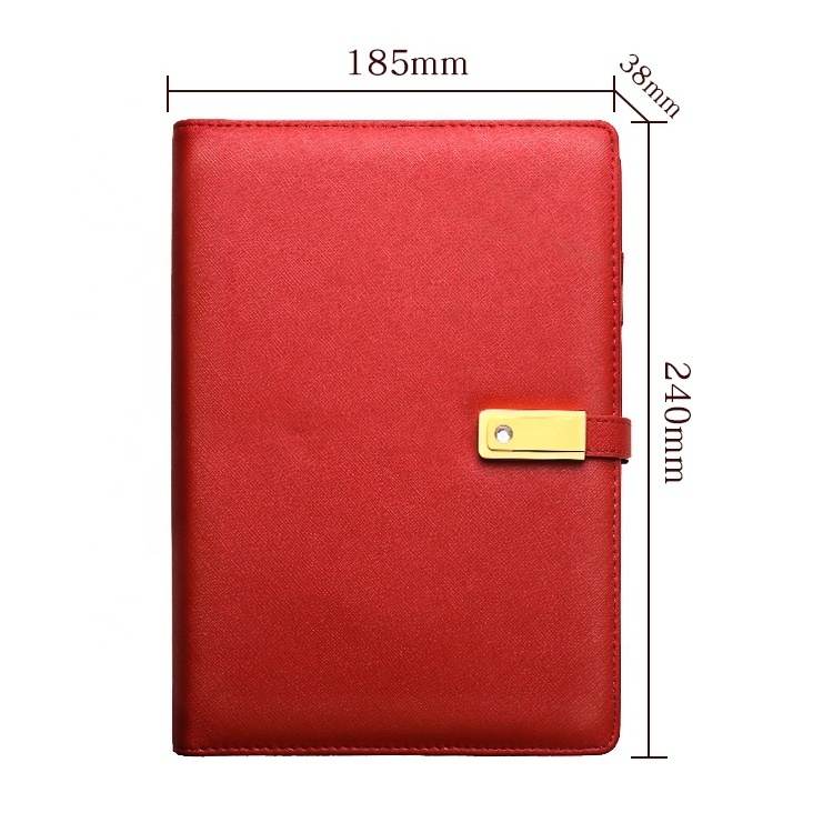 A5 Portable USB Memory 4000/8000/10000mAH Agenda Notepad Diary Magnetic Planner Power Bank Notebook with U disk Lock