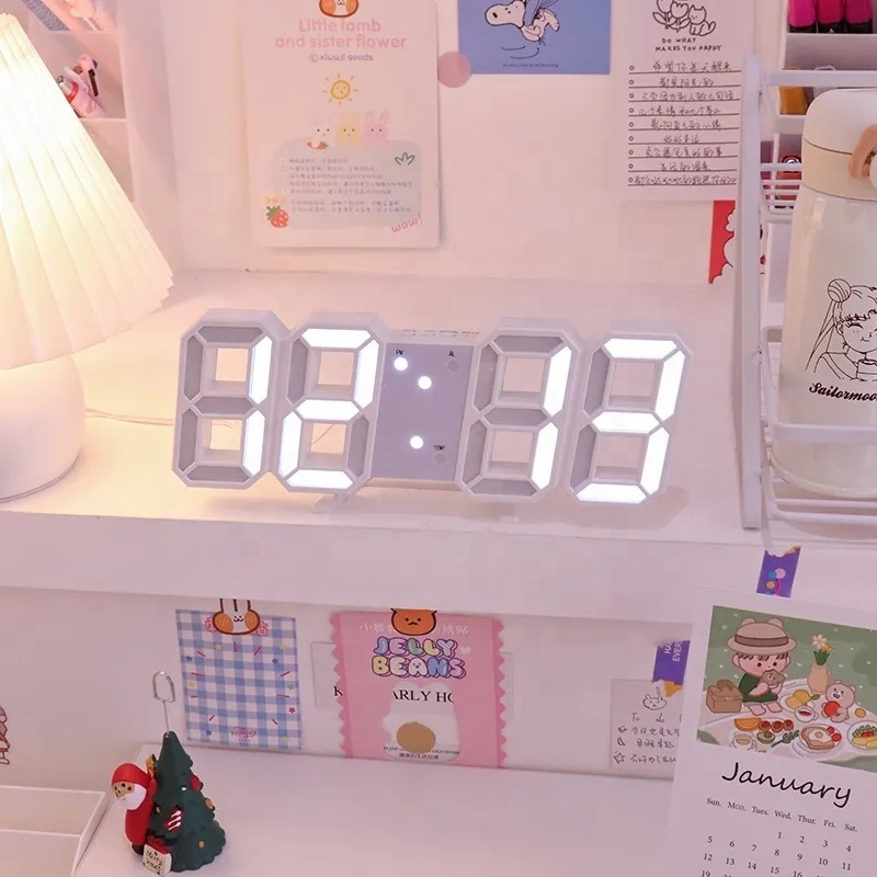 Hot Sale 3d Led Digital Alarm Clock Wall Clock Calendar Electronic Backlight Table Clocks Desktop