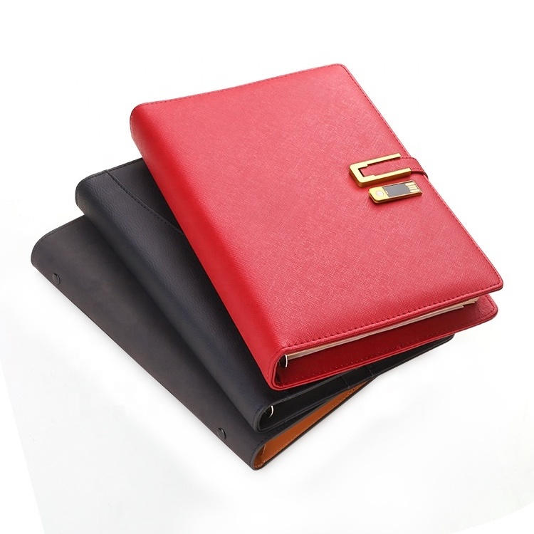 A5 Portable USB Memory 4000/8000/10000mAH Agenda Notepad Diary Magnetic Planner Power Bank Notebook with U disk Lock