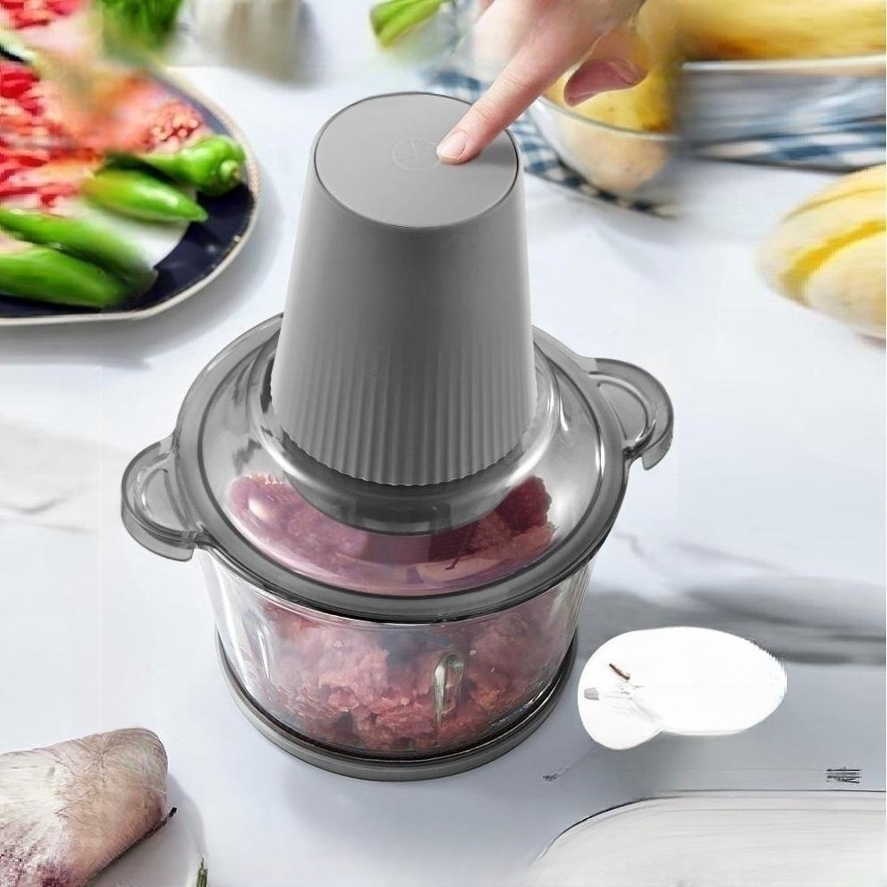 5-Cup Food Processor, 300W 1.2L Glass Bowl  Meat, Vegetables, Fruits and Nuts Electric Food Chopper,