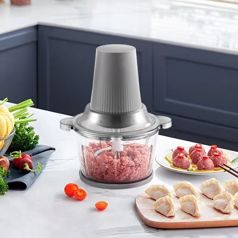 5-Cup Food Processor, 300W 1.2L Glass Bowl  Meat, Vegetables, Fruits and Nuts Electric Food Chopper,