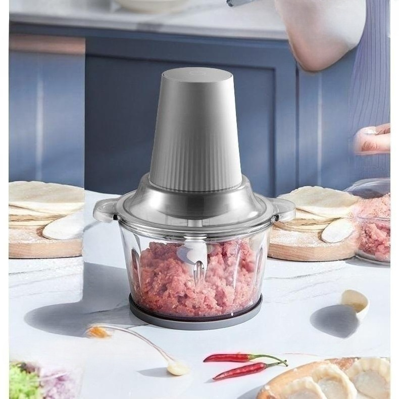 5-Cup Food Processor, 300W 1.2L Glass Bowl  Meat, Vegetables, Fruits and Nuts Electric Food Chopper,