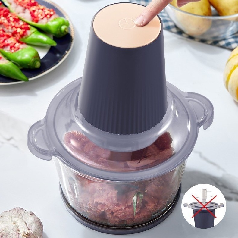 5-Cup Food Processor, 300W 2L Glass Bowl  Meat, Vegetables, Fruits and Nuts Electric Food Chopper Baby Food Chopper