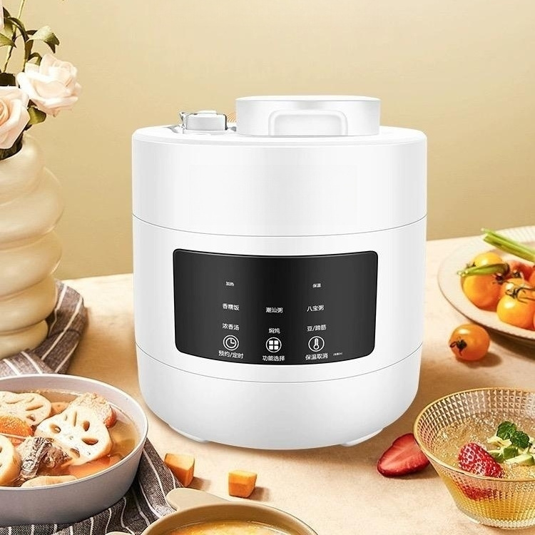 Mini Pressure Cooker 3-Cups Uncooked 2L Portable Non-Stick Small Travel Rice Cooker Smart Control Preset Time Warmer Steamer