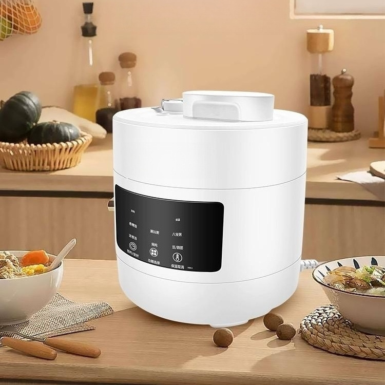 Mini Pressure Cooker 3-Cups Uncooked 2L Portable Non-Stick Small Travel Rice Cooker Smart Control Preset Time Warmer Steamer