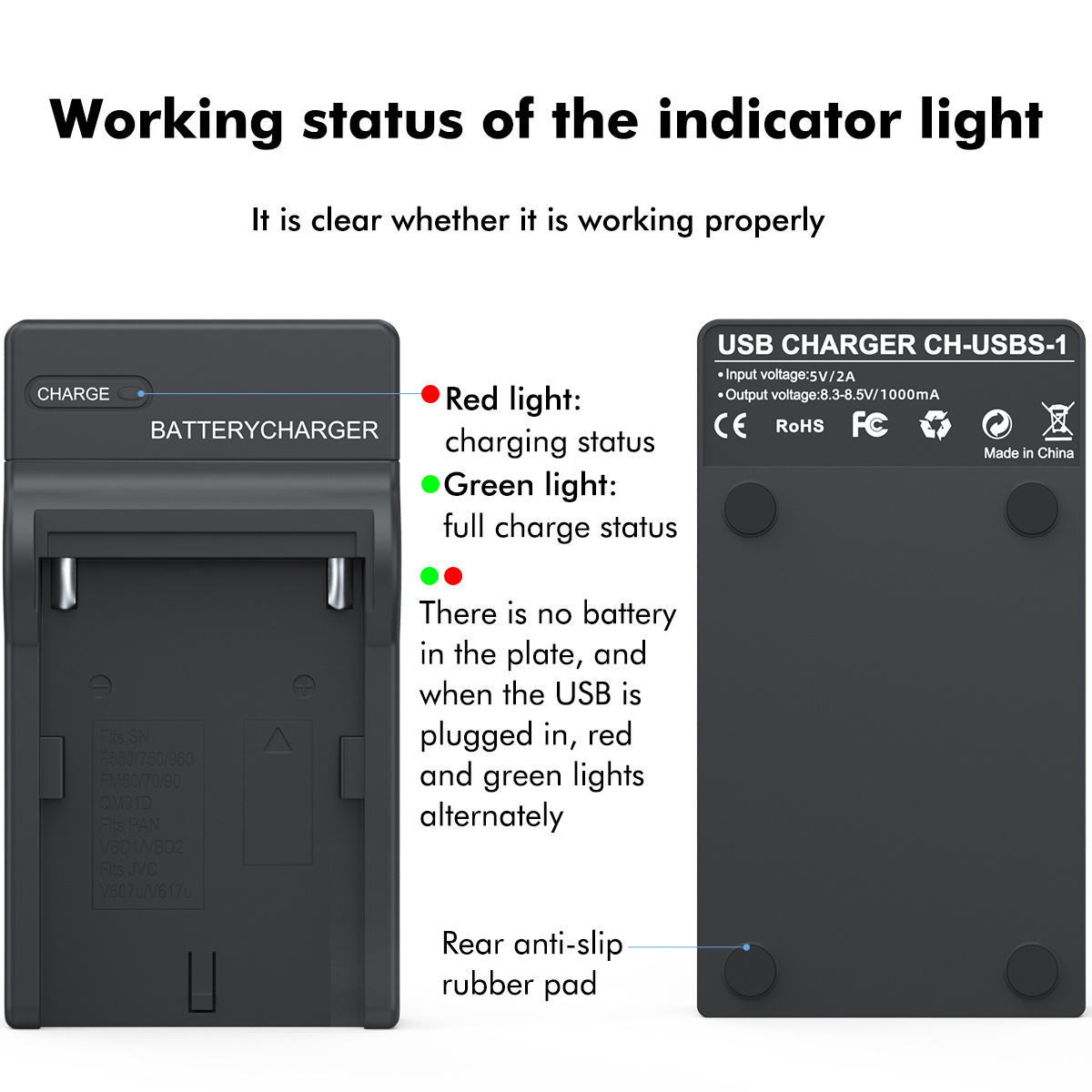 Mamen Rechargeable Smart Digital Single Slot Battery Chargers Universal Charging Seat Type C Charger