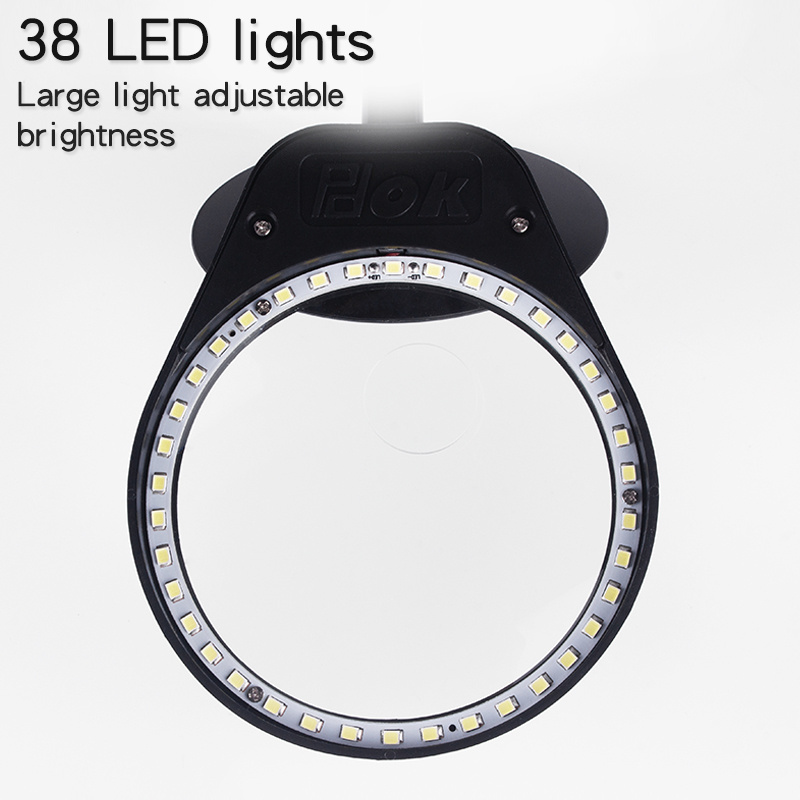 Desktop magnifier 3X/10x magnifying glass dimmable LED light magnifier for the elderly to rad and Teaching experiments