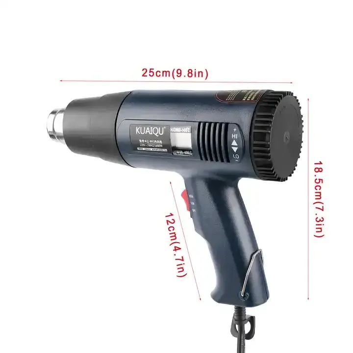 KQ881 60~600 Degrees Celsius 1800W LCD Display Adjustable Temperature OEM Portable Hot Air Gun Heat Gun With Hot Air Gun Nozzle