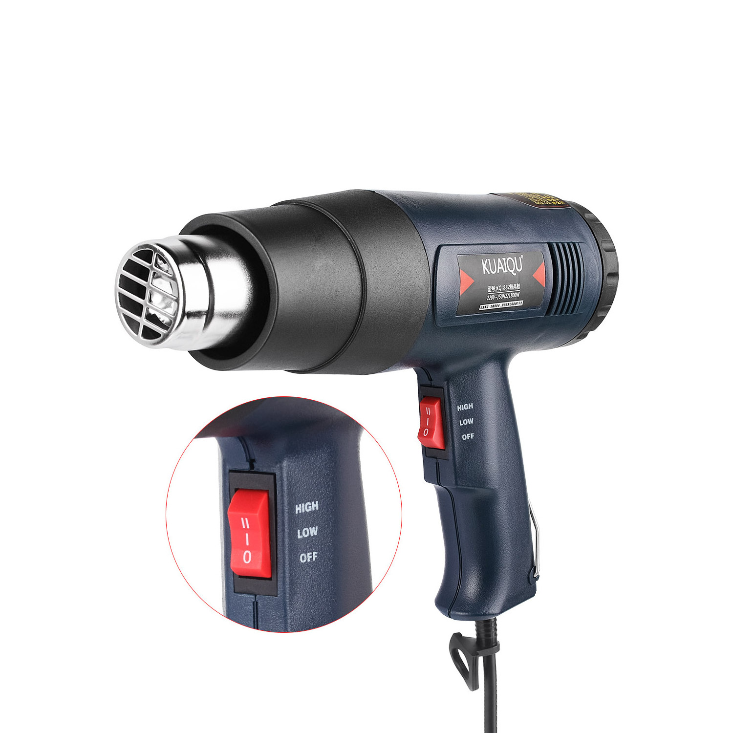 KQ882 60~600 1800W Cheap Price Digital Mini Hot Air Gun Heat Gun For Repair Cellphone With 7 Types Nozzles