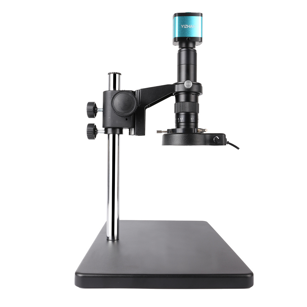 48MP HD-MI USB Industrial Digital Video Microscope Camera 180X  Zoom C-Mount Lens For Phone PCB Soldering Repair Big Metal Stand