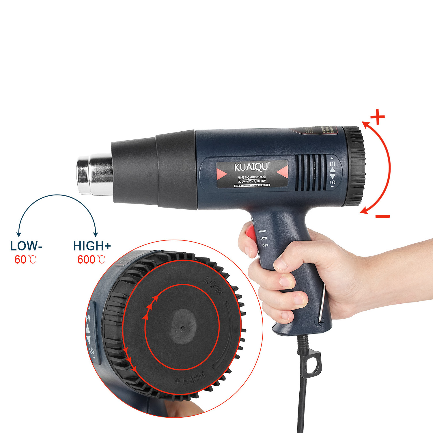 HGKQ880 220V Heat Gun 1800W Variable Temperature Advanced Electric Hot Air Gun