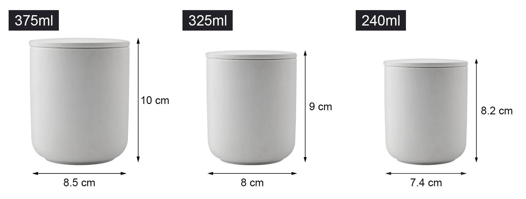 nordic custom cute matte ceramic candle vessel white round candle jar with lid 8oz 10oz 12oz