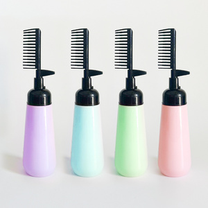 Wholesale Price Plastic Oil Comb Applicator Bottles Dispensing with Hair Comb for Salon Hair Coloring Styling