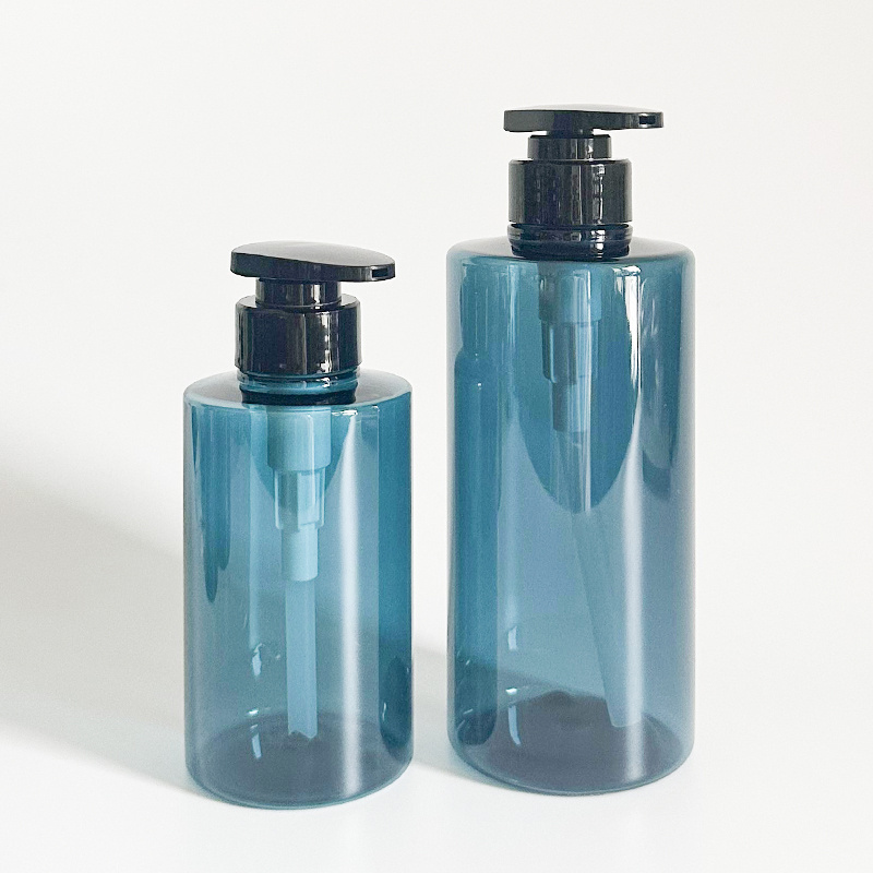 Refillable Blue 300 500 ml Shampoo Lotion Apothecary Dispenser Bottle for Bathroom and Kitchen