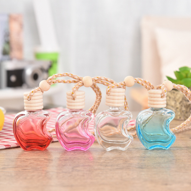 5ml 10ml Manufacturers Round Empty Apple Shape Car Diffuser Perfume Bottle With Wooden Cap