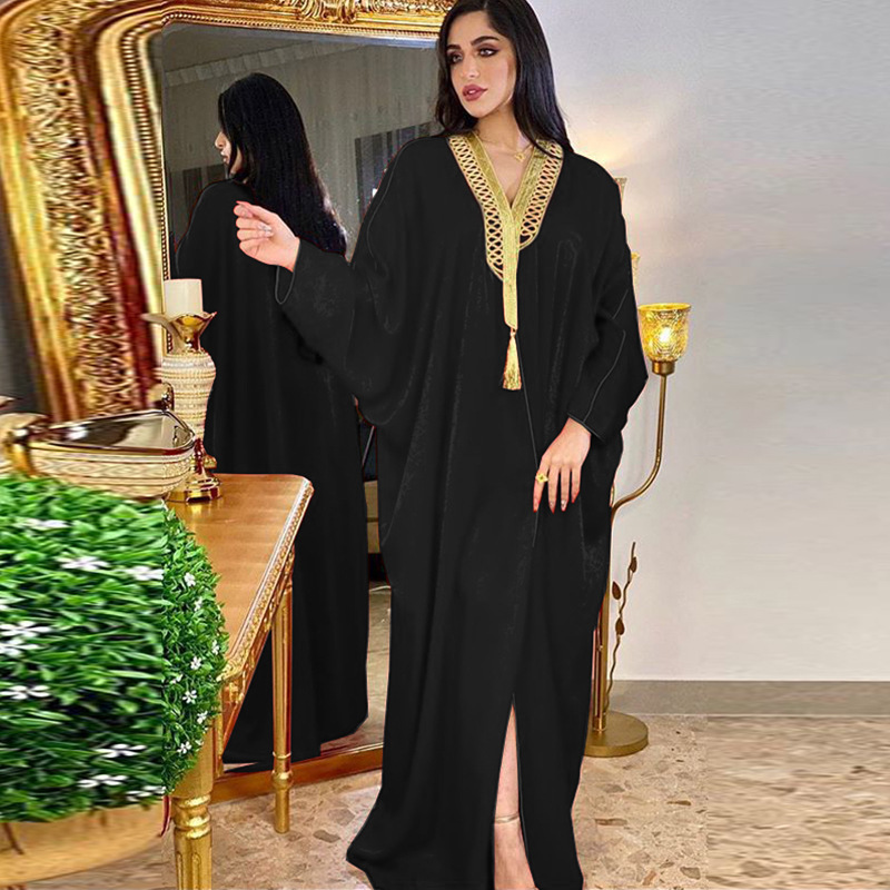 Arab Dubai Muslim VelVet Turkish Abaya Palestinian Women Muslim Dress Islamic Clothing For Muslim Wedding Abaya