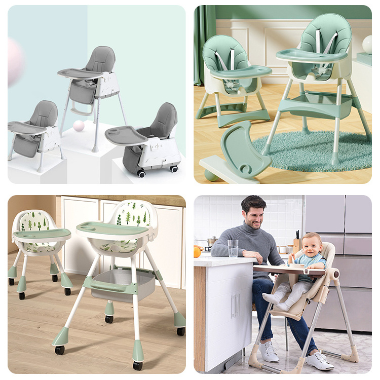 Folding Baby Highchair Kids Chair Dinning High Chair Toddler Children Feeding Baby Table Dinning High Chair