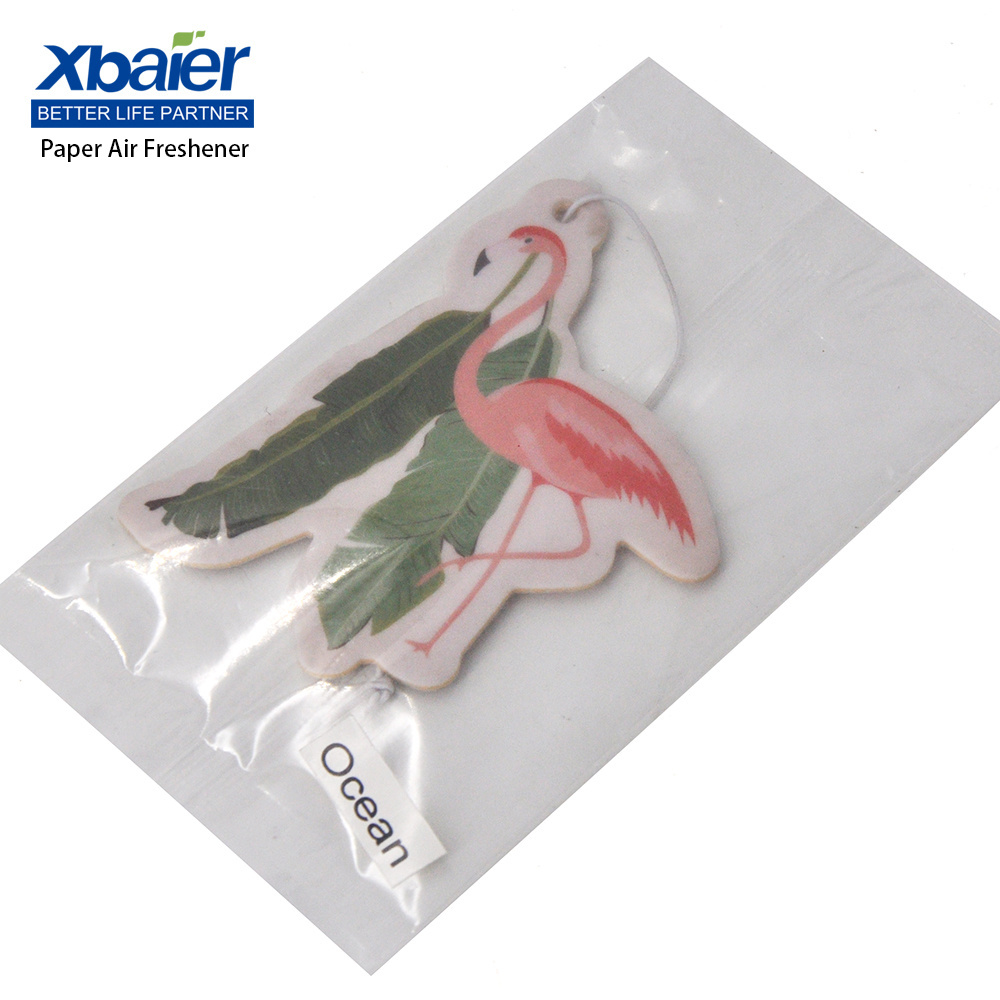 Promotional custom animal design hanging scented paper car air freshener odor eliminator