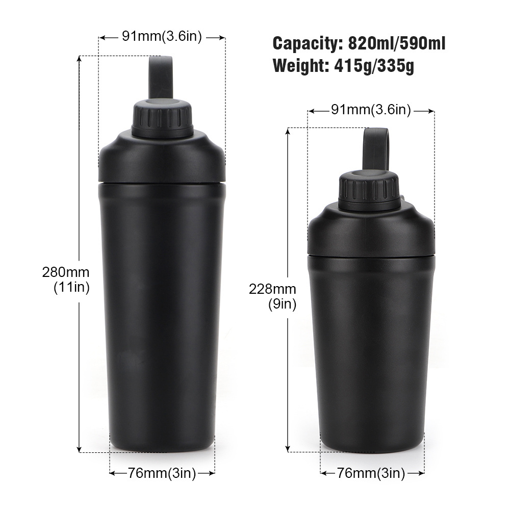 Patented Product Double Wall Insulated Termos Vacuum Flask Custom Color Stainless Steel Sports Gym Protein Shaker Bottle