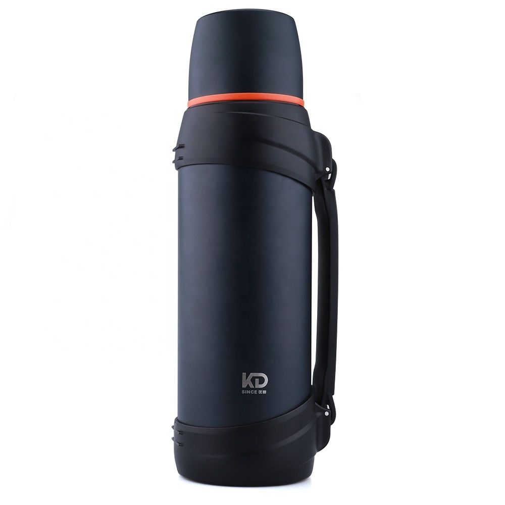 Wholesale 2L 2.5L large capacity stainless steel outdoor travel water bottle double wall insulated thermos flask with handle