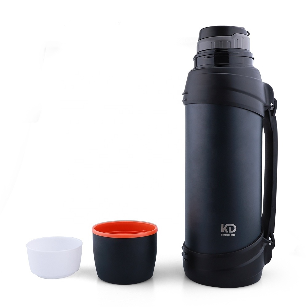 Wholesale 2L 2.5L large capacity stainless steel outdoor travel water bottle double wall insulated thermos flask with handle