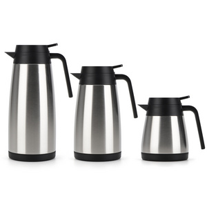 1L 304 Stainless Steel Insulated Thermal Coffee Carafe Portable Vacuum Water Tea Pot with Lid for Hot Beverage Keeping