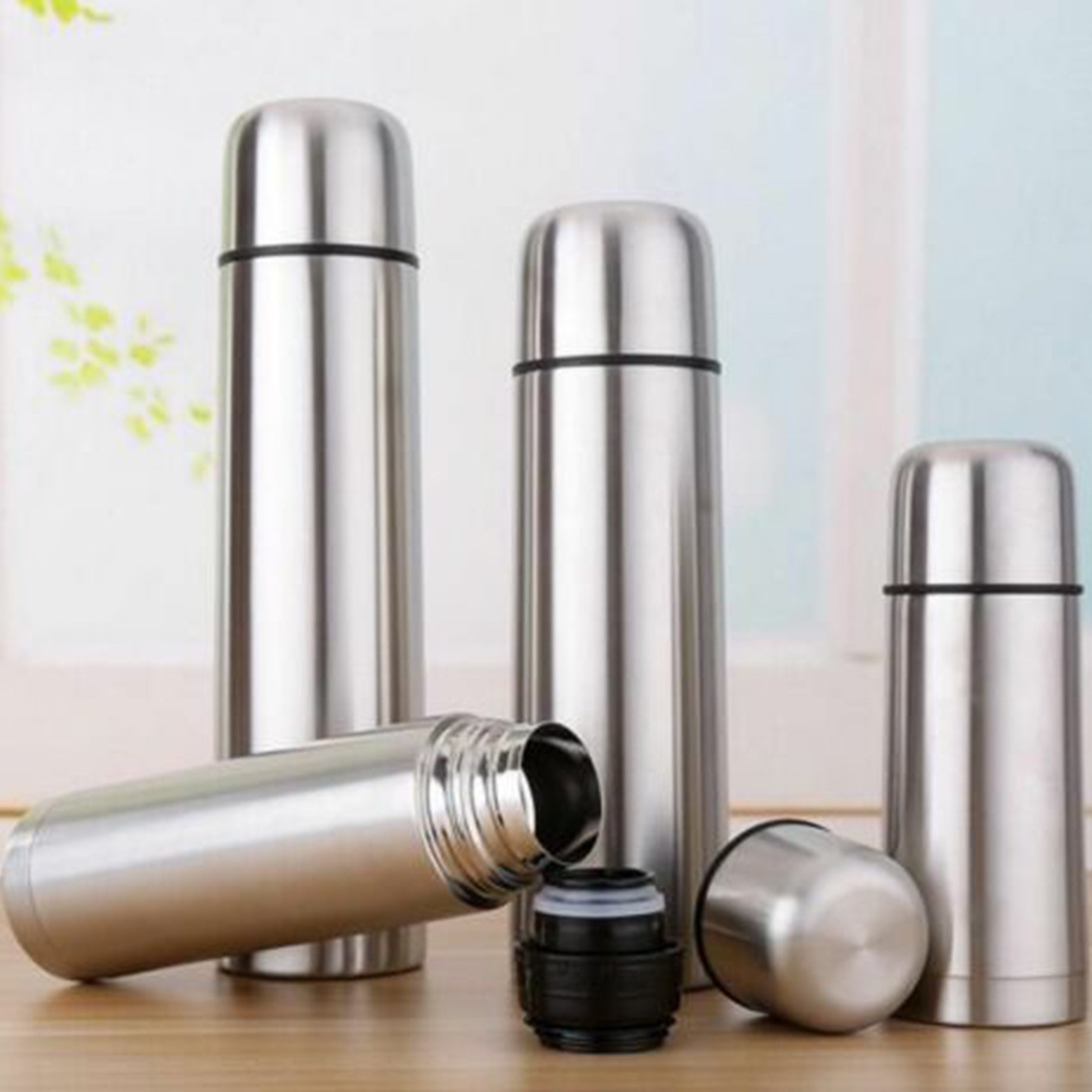 Bullet shape 0.35l 0.5l 0.75l 1 liter stainless steel double wall thermos vacuum water bottle