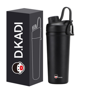 High Quality Double Wall Insulated Stainless Steel Sports Shaker Water Bottle with Lid Custom Protein Color Vacuum Flask